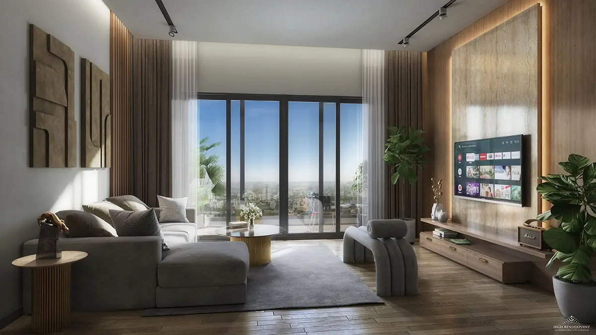 Sattva Aaranya 3 BHK living room interior